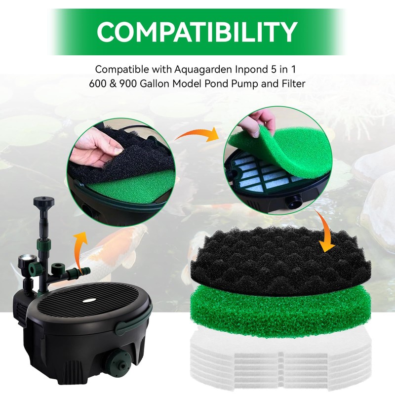 Pond Filter Replacement for Aquagarden Inpond 5 in 1 600