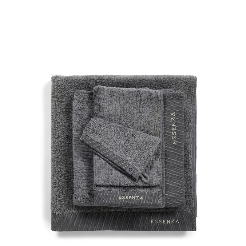 ESSENZA Connect Organic Lines Hand Towel Plain Terry Grey 50