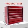 MayRecords Red Mini Metal Tool Box with 5 Drawers and