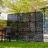 Glitzhome Metal Privacy Screen, 6FT Outdoor Privacy Screen Panel Freestanding,
