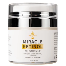 Miracle Retinol Moisturizer – 2.5% Active Retinol, Vitamin E & Carnosine – Anti-Aging Face Cream for Fine Lines, Wrinkles & Dark Spots – Day & Night Hydrating Cream – 50ml