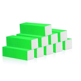 PROFICO Nail Polishing Block Buffer 100/100 Green - Pack of 10 - 4-Sided File Block Nail File - Nail File for Manicure Pedicure and Nail Modelling Buffer Sanding Blocks Professional Nail File Block