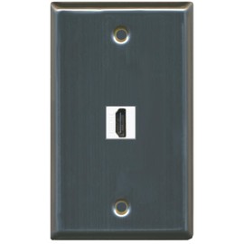RiteAV (1 Gang Flat) HDMI Wall Plate Stainless Steel