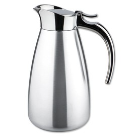 Isosteel 0.6 Litre 18/ 8 Stainless Steel Tableline Double-Walled Straight Shape Vacuum Pot with Flap Lid, Silver