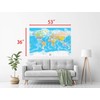 Academia Maps Large 53 x 36 Blue Ocean World Map