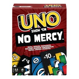 Juego de Cartas Mattel UNO No Mercy con Nuevas Reglas y Penalizaciones, Para Niños de 7 Años en Adelante