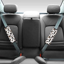 Dolyues Dogs Seat Belt Covers Pads for Women Cute Comfort Seatbelt Shoulder Strap Cushion for Adults 2 Piece Full Set Universal Car Decor Accessories