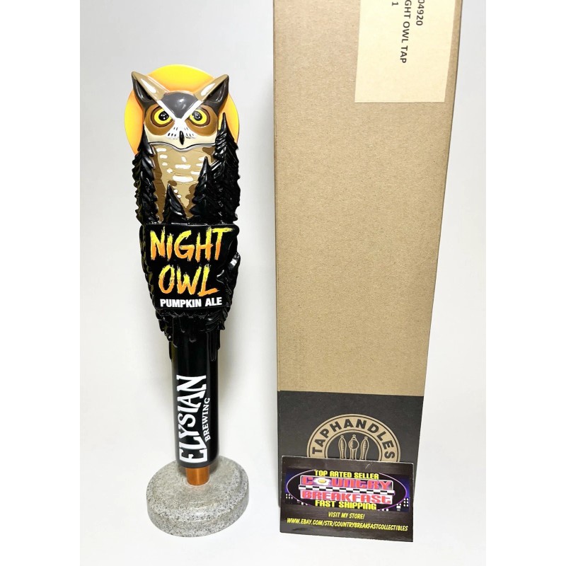 Elysian Brewing Night Owl Pumpkin Ale Beer Tap Handle 11”