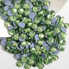 Beadsland Hotfix - 1440 diamantes de imitación de cristal con parte trasera plana para manualidades, ropa, decoraciones de bricolaje, verde claro, SS2