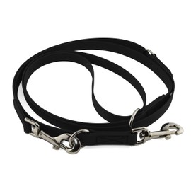 Lennie Multi-adjustable BioThane Lead, 9 mm Wide, 1.75 to 5 m Long, Stitched, Many Colours, Double Lead, customisable, 3,0 m, Black