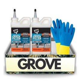 DAP Concrete Crack Filler 16 oz Bundle with Pair of Gloves - Cement Crack Filler for Driveways - Liquid Cement for Concrete Repair and Driveway Crack Sealer - Gray - (3 Items)