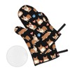 Cute Corgi Dog 4pcs Oven Mitts and Pot Holders Sets,Heat