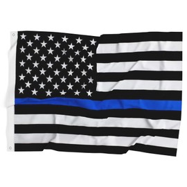 DELAYNOMORE77 Thin Blue Line Flag United States Policeman Banner Polyester 3x5 Foot Flags Vivid Color and UV Fade Resistant Flag Outdoor Banner