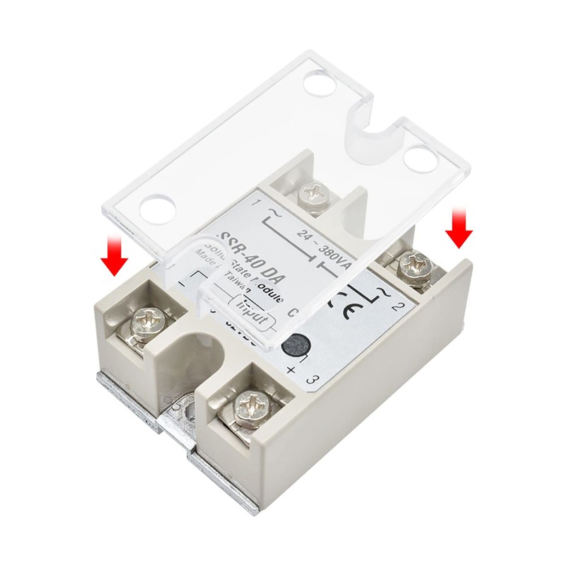 Diymore 2PCS Solid State Relay Module with Plastic Cover 40A