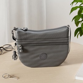 Kipling Women's Arto Small Crossbody, Lightweight Everyday Purse, Casual Nylon Shoulder Bag Handbag, Black Noir, 9.75''L x 8.25''H x 1.25''D