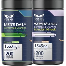 Women's Daily y Men's Daily Multivitamínicos para Mujer y Hombre con Vitaminas, Minerales y Adaptógenos para Energía y Bienestar