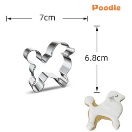 4-Piece Dog Cookie Cutter Set - Stainless Steel Border Collie, Labrador, Poodle, and Sheltie Shaped Puppy Cutters for Baking Treats and More.by ENBRWAS