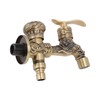 Water Tap 2 Handles 1 Hole Oil Rub Antique Dragon