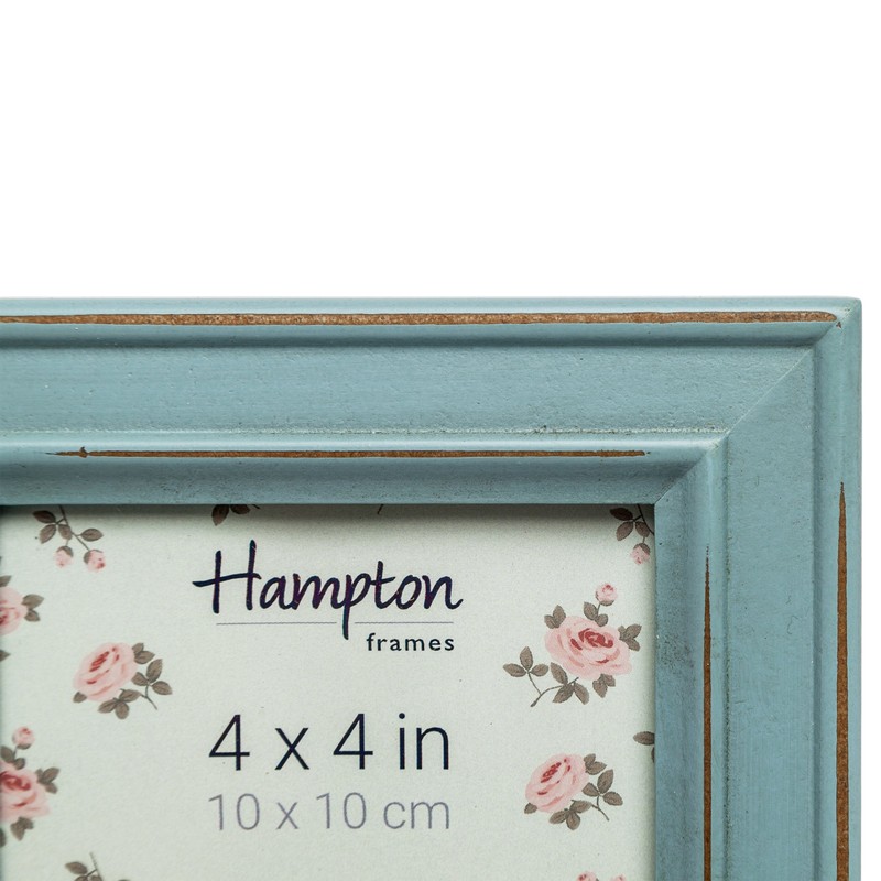 Hampton Frames PALOMA Distressed Square Picture Photo Frame Blue 4x4