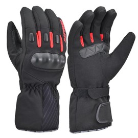 Daytona 37402 Motorcycle Gloves, Autumn/Winter, Waterproof, Windproof, Hard Protector, AW Waterproof Long Gloves, Red, M Size