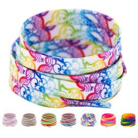 Booyckiy 5/16" Colorful Shoe Laces for Sneakers, Af1 Flower, 47in