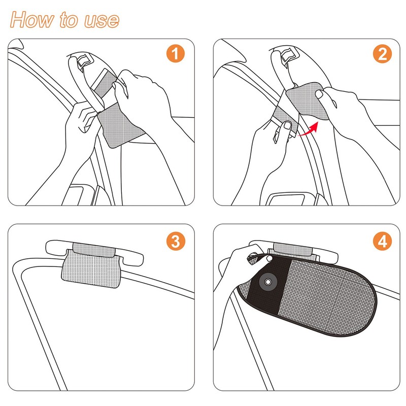 TFY Car Interior Roof Handle Sunshade Sun Protection Plus Glare