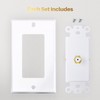 GearIT 4-Pack Coax/Coaxial F-Type Wall Plate, Single Gang for TV