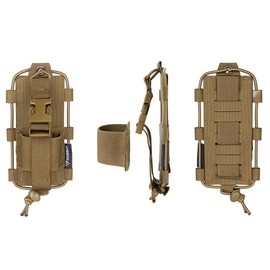IDOGEAR Tactical Radio Pouch Molle Radio Holster for walkie Talkie Baofeng UV5R UV82 BF-F8HP Adjustable Storage Rifle Magazine Pouch(Coyote Brown)