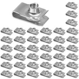 YUEARN 1/4"-20 U-Style Clip-On Nut, Stainless Steel Regular Extruded U-Nut, U-Type Fasteners, Pack of 40
