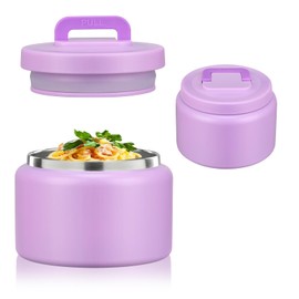 JXXM 8 Oz Thermo Food Jar for Hot & Cold Food for Kids, Insulated Lunch Containers Hot Food Jar,Leak-Proof Vacuum Stainless Steel Wide Mouth Lunch Soup Thermo for School (Purple)