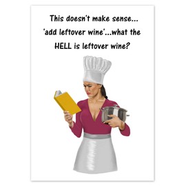 Funny Rude Birthday Card for Men Women Male Female Adult Humour Leftover Wine