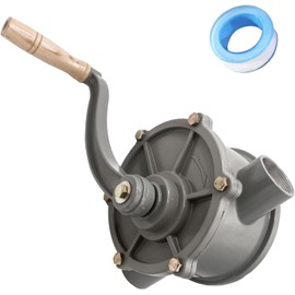 TINJO Gas Caddy Pump, Rotary Hand Oil Transfer Pump 10-55 Gallon Aluminum Hand Gas Fuel Diesel Transfer Pump Caddy for Non-Corrosive, Petroleum Based, Pumps Light to Medium Viscosity Oils 1.25" Outlet