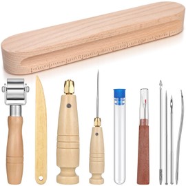 Reallnaive 5 Pcs Clapper Sewing Tool Set Tailor Clapper Seam Roller Stiletto Seam Rippers Multi Purpose Sewing Tool for Flattening Fabrics and Point Pressing, Wooden Tailors Clapper for Ironing