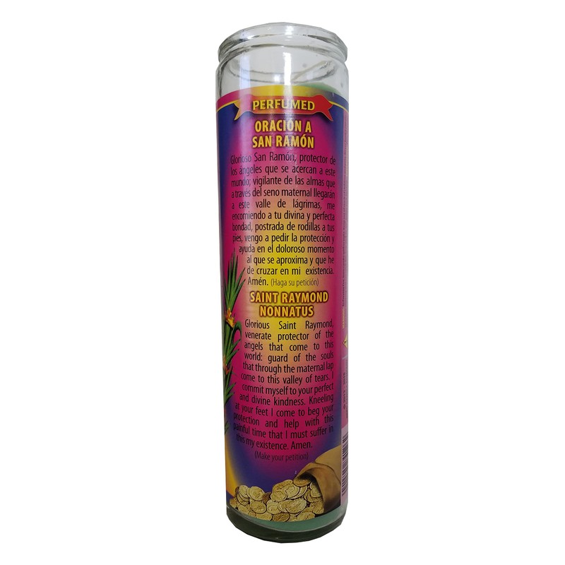Staci19 San Ramon Green Perfumed Pillar Devotional Candle