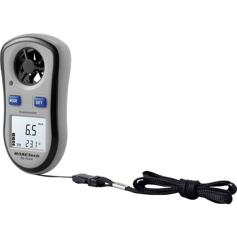 BASETECH BS-10AN Anemometer 0.1 up to 30 m/s with Temperaturmessfunktion