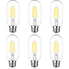 NOTOC E26 LED Light Bulb 4W,Equivalent 40W,E26 Tubular Light Bulb Non Dimmable Daylight Warm 4000K,Antique Clear Edison Filament Bulb,Pack of 6