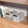 Sosody 6 Quart Plastic Storage Bins with Handles, Small Clear