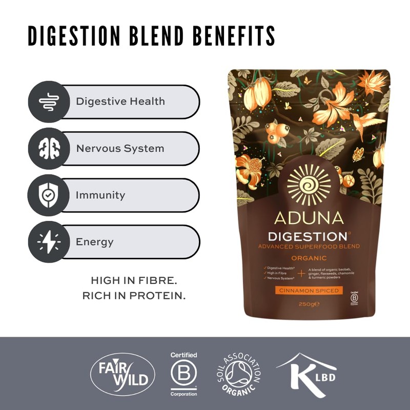 Aduna Advanced Superfood Digestion Blend | 100% Organic Powder for