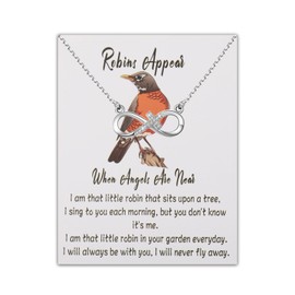 PLITI Memorial Gift Sympathy Gift Bereavement Gift Remembrance Gift Robin Bird Infinity Cross Necklace For Loss Of Loved One (Robins incross necCA)