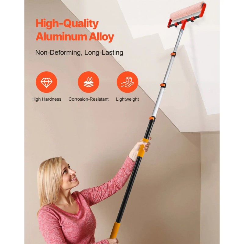 3.8-12 FT Telescopic Extension Pole Sturdy Aluminum Alloy Multi-Purpose Extendable