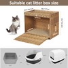 Cat Litter Box Enclosure with Soft Litter Mat; Hidden Cat