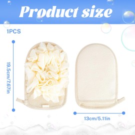 Skin Cleanser,Double-Sided Exfoliating Glove with Loofah Bath Sponge and Scrub Combo,Exfoliating Mitt Body Scrubber,Deep Clean Shower Glove for Men and Women