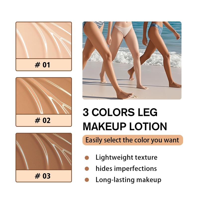 Legs Makeup Waterproof with Brush - Medium Body Concealer, Tattoo
