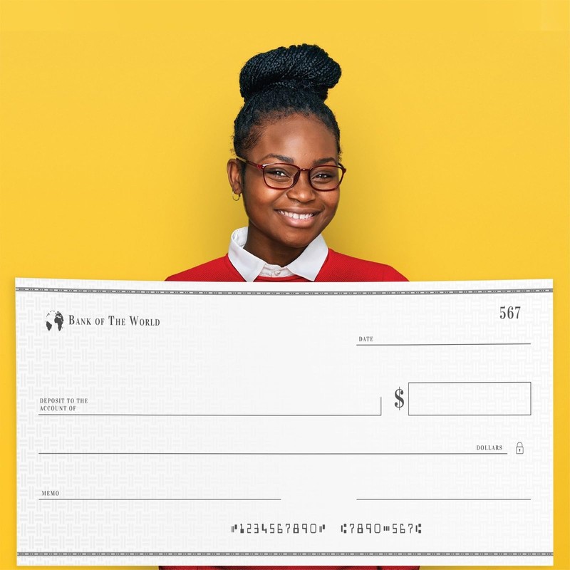 Sustainable Greetings Reusable Giant Paper Check - 30 x 16