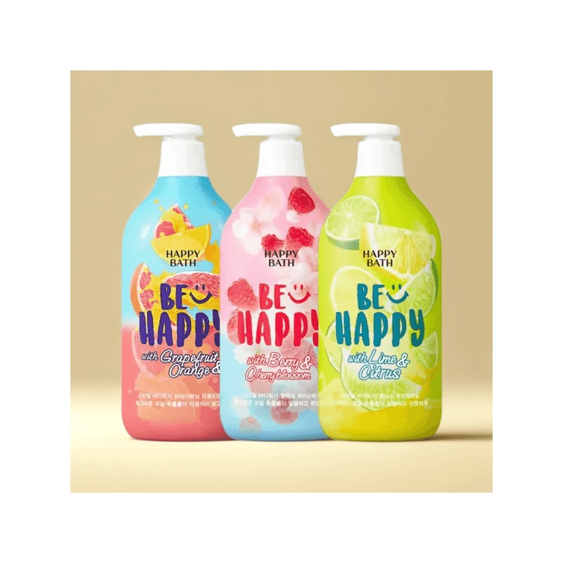 Happybath 해피바스 스마일 바디워시 900g 3개(유자+체리+자몽) 향좋은 바디클렌저 최근생산 Happybath