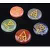 ZAICUS 5 Elements Assorted Stones Round Shape Triangle Symbols (Earth