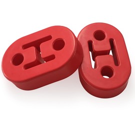 2Pcs Exhaust Hanger Rubber 2 Holes Adjustable Insulator Bushing Rubber Insulator High Density & Anti-Corrosion Rubber Universal for Car/Truck/Jeep/SUV (Red)