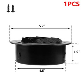 Antrader 5 inch 304 Stainless Steel Air Vents,Louvered Grille Cover,Vent Flat Ducting Air Vent Wall,Outdoor Vent with Built-in a Fly Screen Mesh for HVAC Ventilation,1Pcs