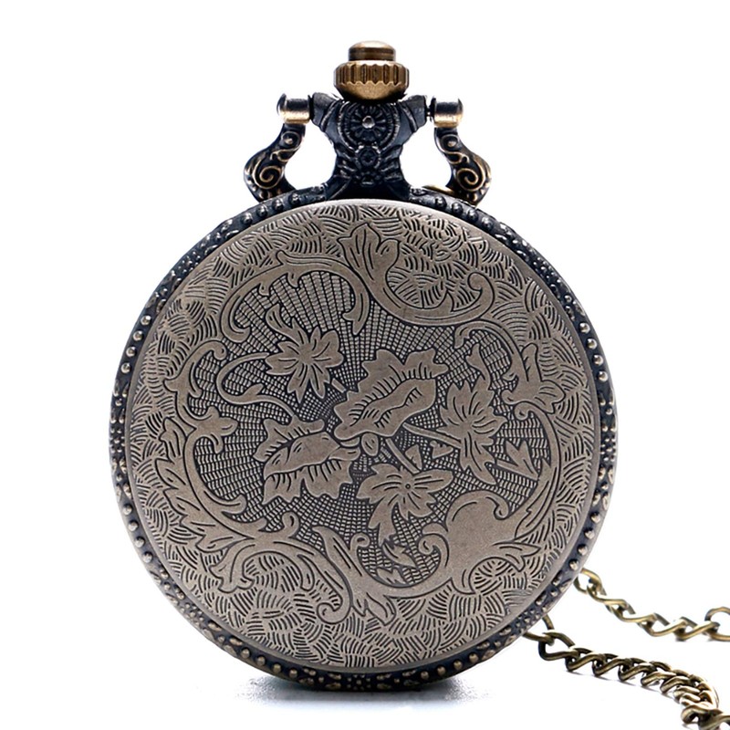 CokinkiDs Vintage Animate Fairy Tail Pattern Pocket Watch Hollow Natus