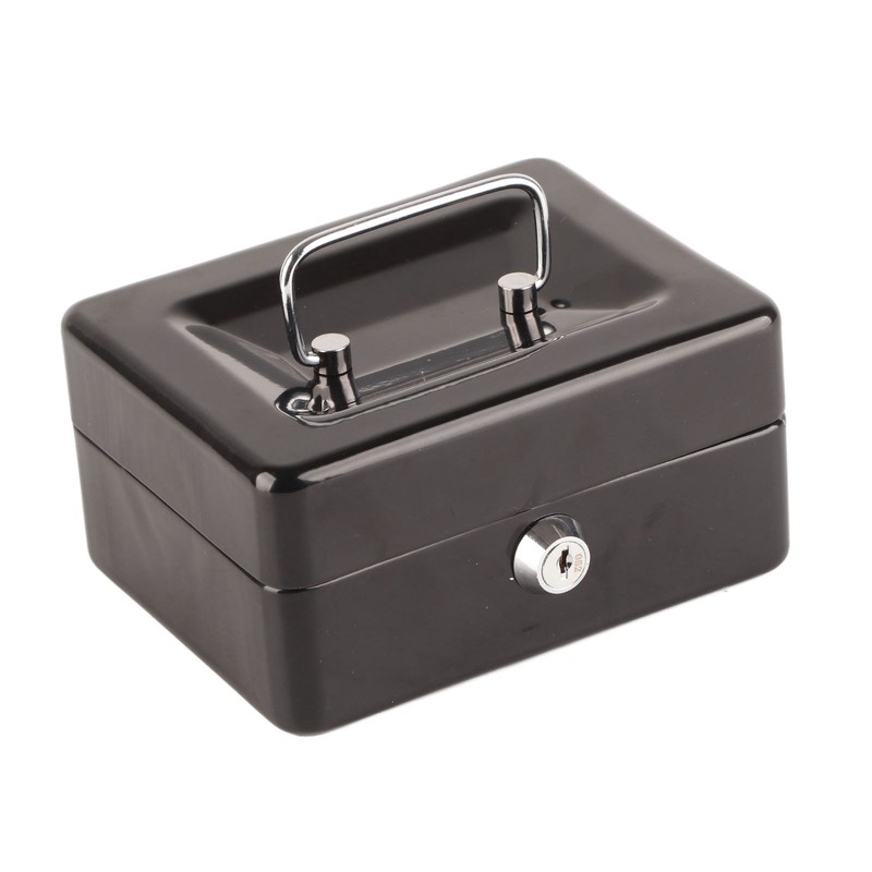 Metal Cash Box 6 Compartments High Safety Money Box with